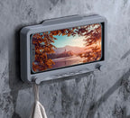 Orco 360°+120° Rotating Shower Phone Holder Waterproof – Anti-Fog HD Touch Screen Wall Mount Case for iPhone 17 16 15 14 13 12 Pro Max, Samsung – Bathtub, Kitchen, Gym – Grey