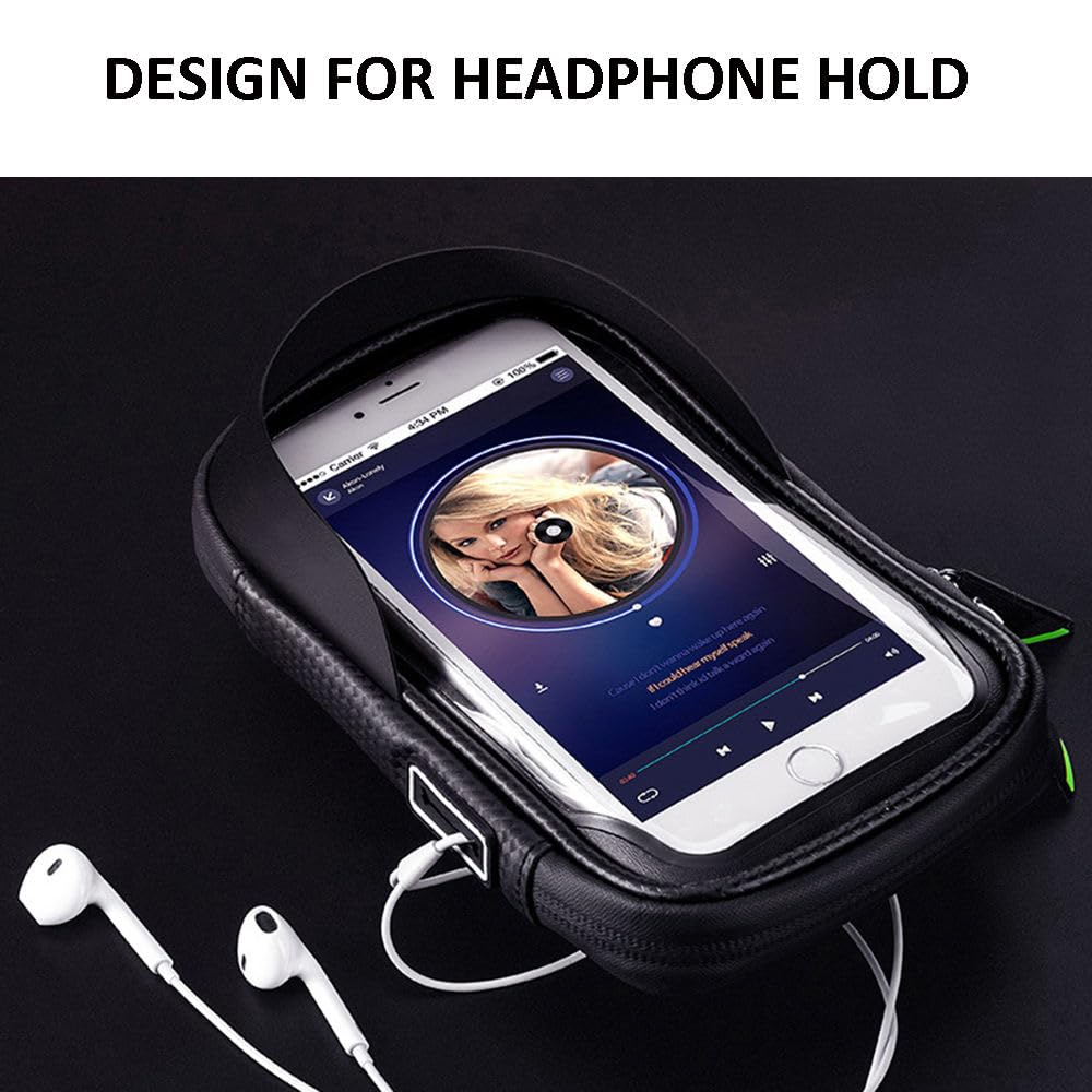 ORCO 360° Rotatable Waterproof Bike Phone Holder – Universal Bicycle Handlebar Bag with Sun Visor & Sensitive TPU Touch Screen – Large Capacity Cycle Frame Pouch for iPhone 15/14/13, Galaxy, up to 6.5