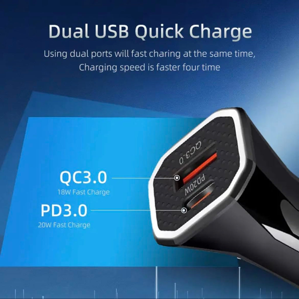 Car Charger, USB C Car Charger 20W PD3.0 5A Fast Charge Cigarette Lighter USB Charger, Metal USB Car Charger Adapter for iPhone 15 14 13 12 Pro Max Samsung etc