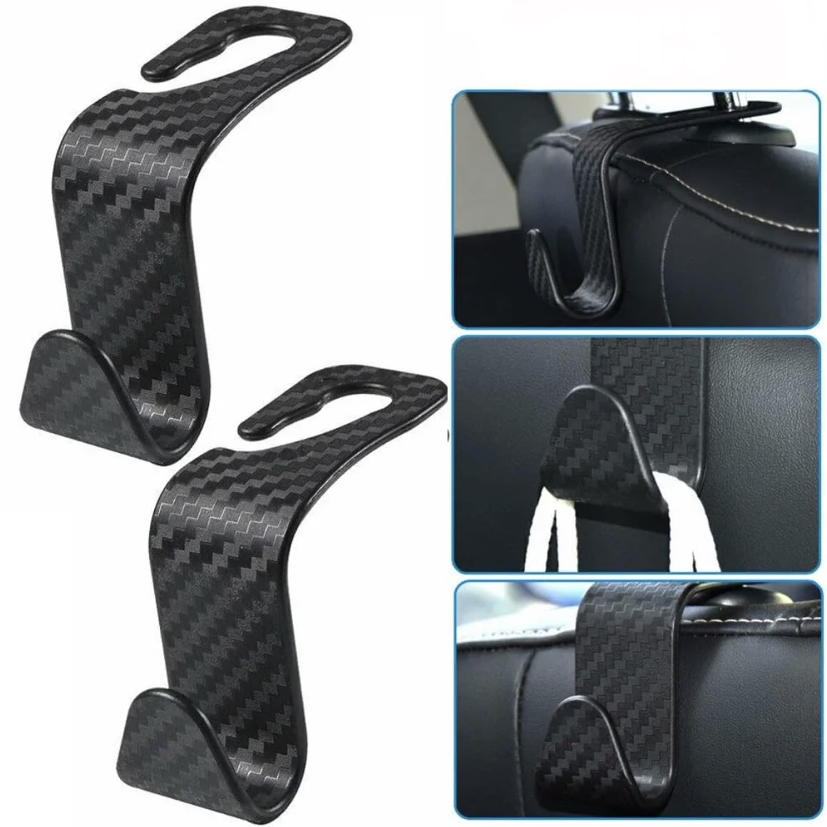 Orco 4 Pack Car Seat Headrest Hook Car Purse Hook for All Vehicle Car Handbag Clothes Coats Grocery Bags