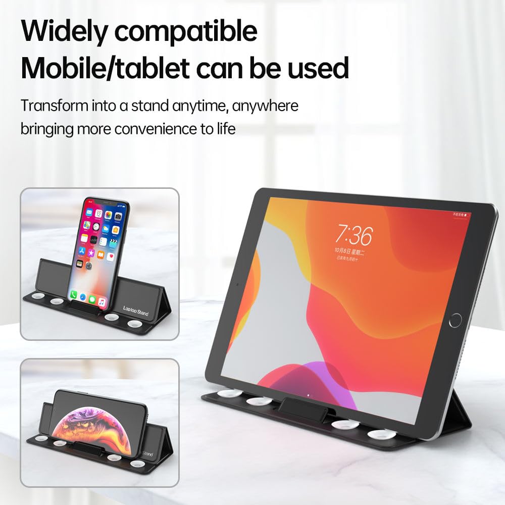 Orco Multifunctional Foldable Magnetic Ultra-thin PU Leather Mobile Phone Holder Stand Bracket for Laptop/Table/Smartphone