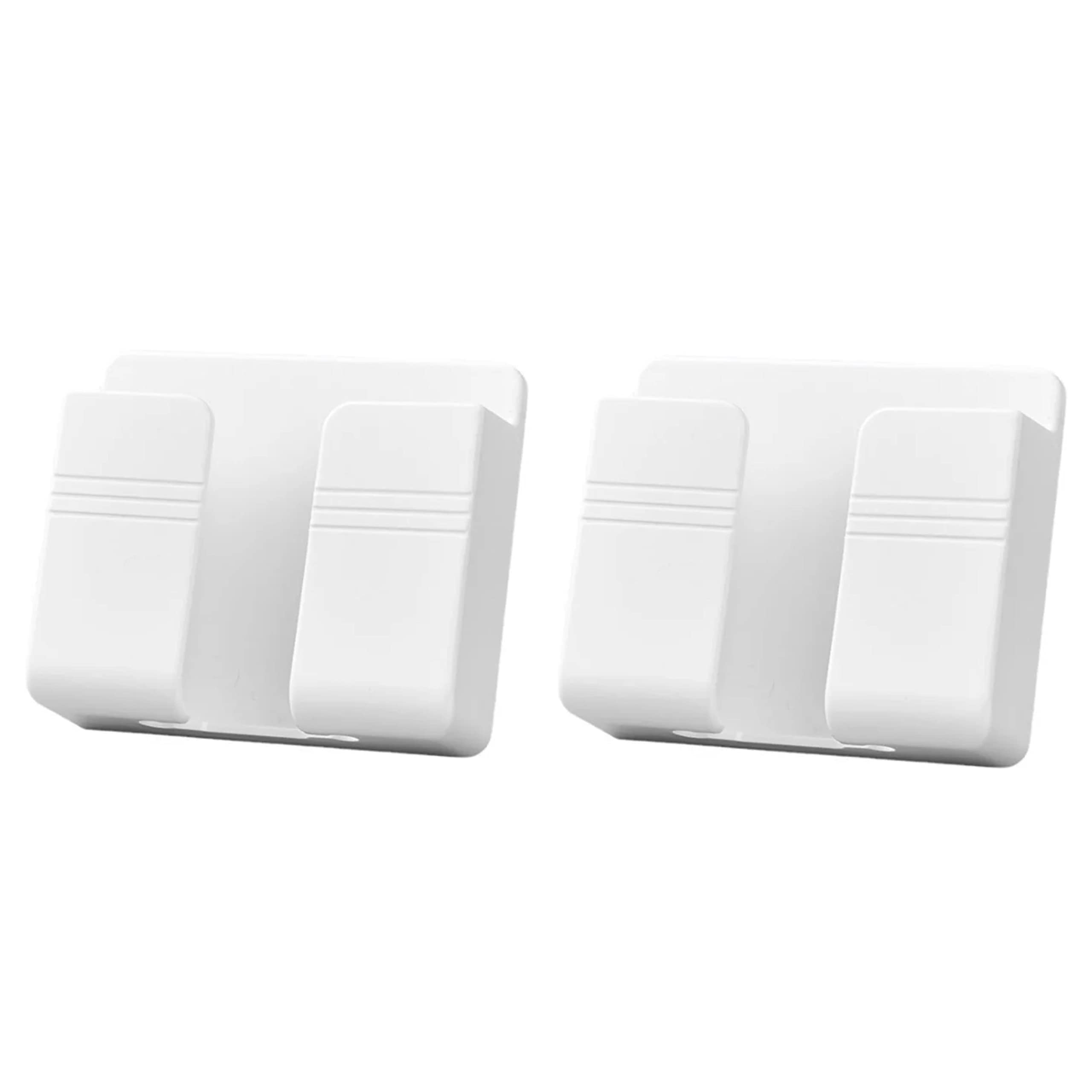 Orco2 Pcs Wall Mount Mobile Phone Charger Holder, 3M Adhesive Remote Wall Stand for Charger, Phone Holders for Kitchen Shower Bed Wall