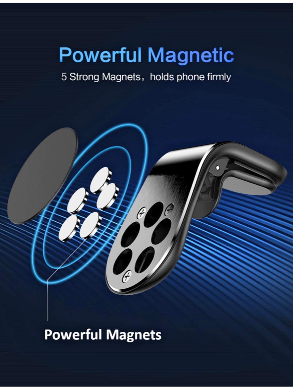 Orco Car Phone Holder Magnetic 5*N52 L Type Air Vent Clip Mount Magnetic Mobile Phone Holders for Cars Universal Compatible with iPhone 11 Pro Max X 8 7 Galaxy Note 10 S20 S10 S9 Huawei