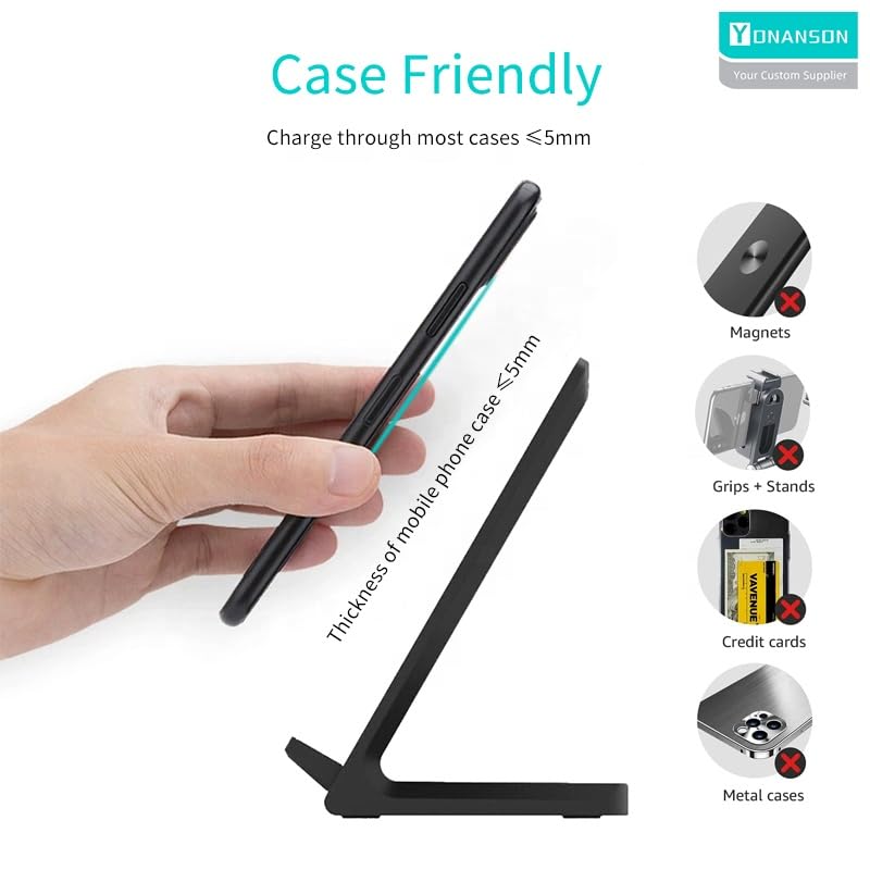 Orco Foldable 15W Fast Wireless Charger Stand – 2-Coil Qi Charging Station for Samsung Galaxy S25 S24 S23 Ultra, S22, S21, 7.5W for iPhone 17 16 15 14 13 12 Pro Max – Case Friendly