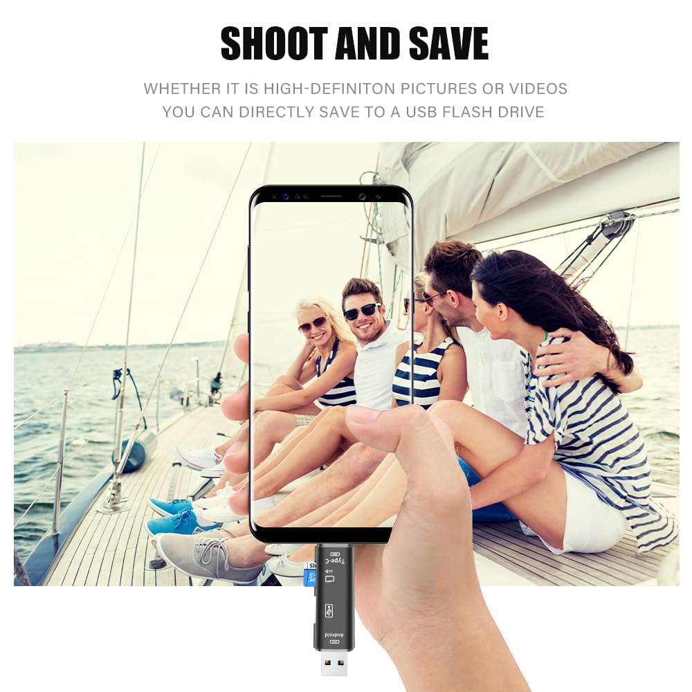 Orco SD Card Reader, Dual Connector USB C Card Reader USB 3.0 Memory Card Adapter - Supports SD/SDXC/Micro SD/Micro SDXC/SDHC/MMC/RS-MMC/UHS-I, Compatible with MacBook Pro,Air,iPad Pro,Galaxy etc.