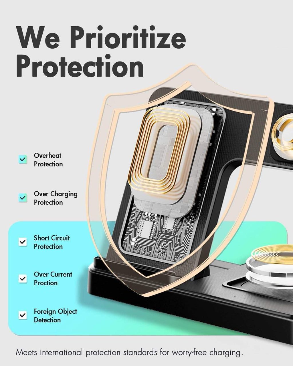 Orco 3 in 1 Wireless Charging Station - Foldable Wireless For iPhone, Apple Watch And AirPods, Samsung Galaxy Watch | Travel-Ready iPhone Magsafe Charger Stand | Compact Fast Charge Stand