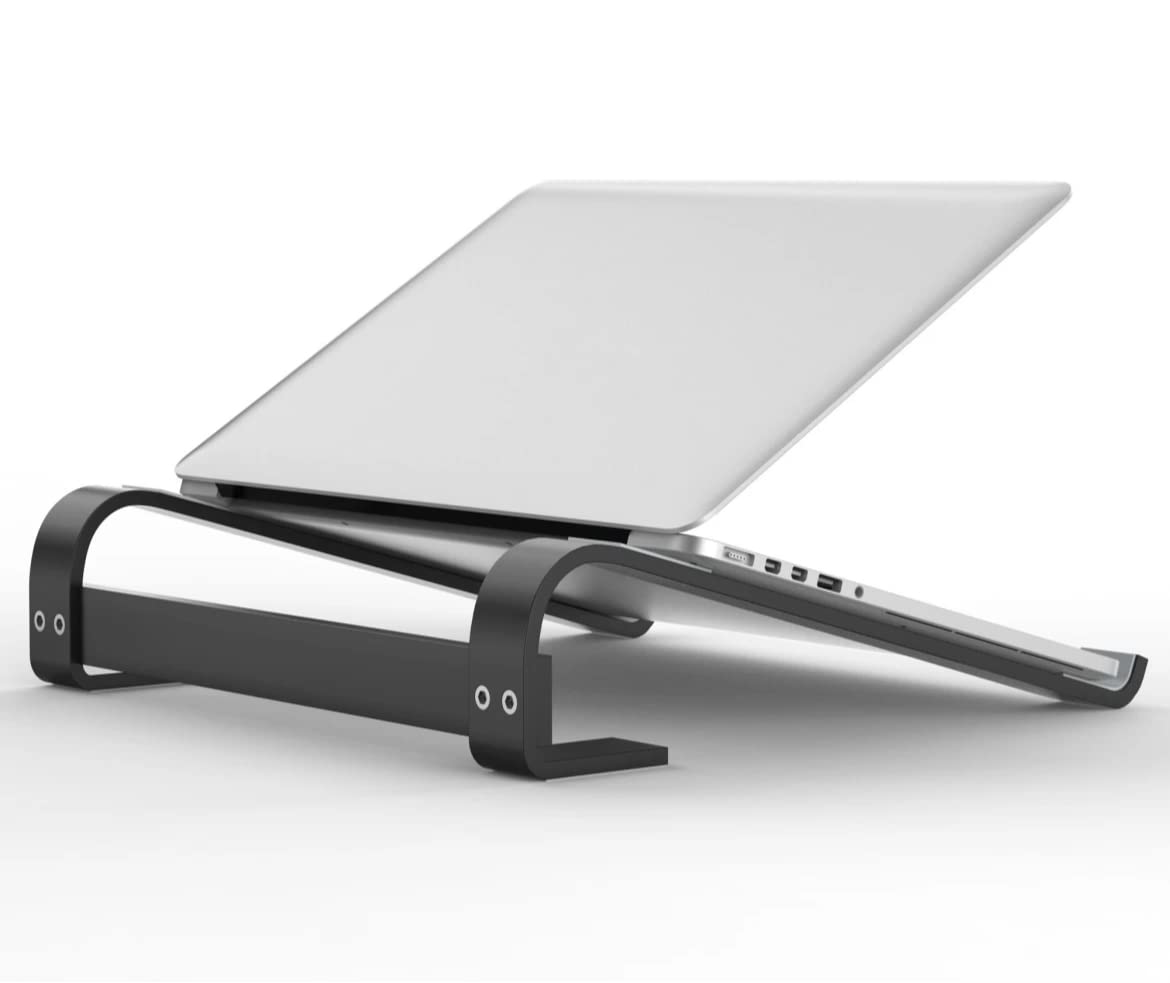 Orco Foldable Ergonomic Laptop Riser - Aluminum Holder for 10-15.6” Laptops - MacBook Pro/Air, HP, Asus, Lenovo, Sony, Dell - Black