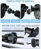 Orco Gravity Car Phone Holder - Upgraded Hook Clip Air Vent Mount with One-Button Quick Release & 360° Rotation - Stable Hands-Free Cradle for iPhone 16/15/14 Pro Max, Samsung S24/S23, 4.0-6.7" Phones