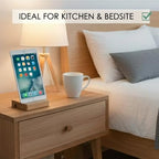 Orco 2 Pack Bamboo Tablet & Phone Stand - Double Slot Wooden Stand - Universal (4-7.9 inches) - Portable, Compact, Versatile