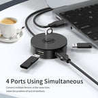 Orco USB 3.0 Hub, 4 Ports USB A Splitter Ultra Compact for Mouse, Keyboard, Flash Drive, U Disk, Printer Compatible with Laptop, Desktop PC, Xbox, PS5, and More