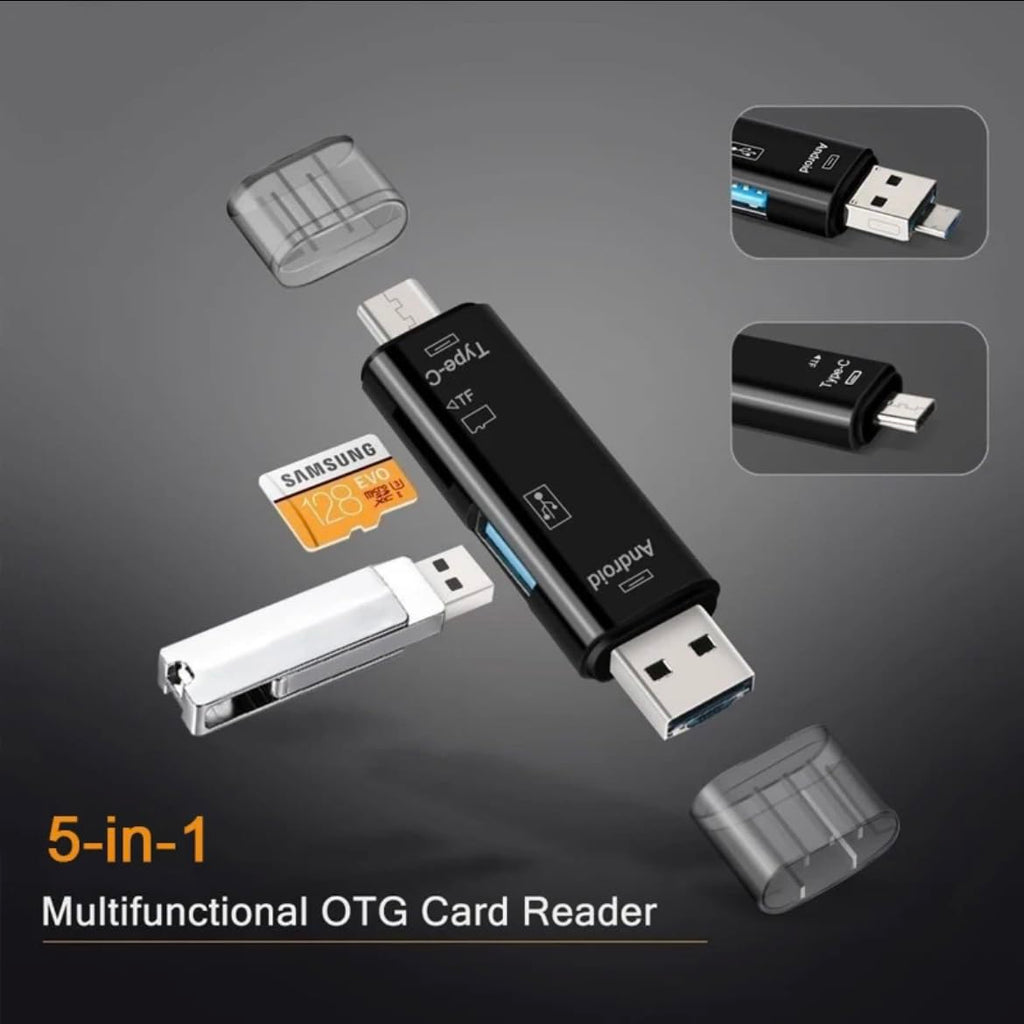 Orco SD Card Reader, Dual Connector USB C Card Reader USB 3.0 Memory Card Adapter - Supports SD/SDXC/Micro SD/Micro SDXC/SDHC/MMC/RS-MMC/UHS-I, Compatible with MacBook Pro,Air,iPad Pro,Galaxy etc.