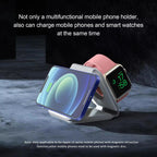 Orco 3 in 1 Wireless Charger for iPhone, Magnetic Foldable 3 in 1 Charging Station, Travel Charger Stand for Multiple Devices for iPhone 15/14/13/12 Series, AirPods, iWatch