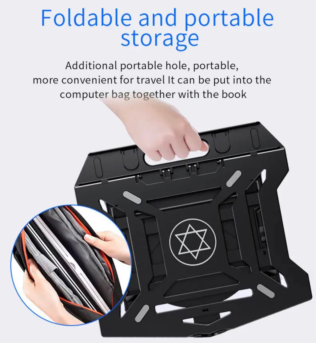 Orco Laptop Stand with Phone Holder and 360° Adjustability - Compatible with 13" to 17" Laptops/MacBooks