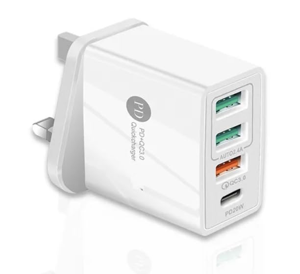 ORCO USB C Charger Station for Multiple Devices Portable 53W 4 Ports USB Charging Station Adapter with Type C PD Fast Charger & QC 3.0 & Dual USB A Ports, for Phones Tablets Pad Cameras
