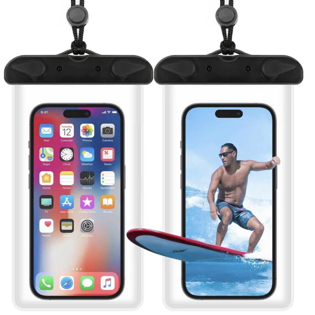 Orco 2 Pack Waterproof Phone Pouch IPX8 Universal Waterproof Phone Case Bag for Swimming, Adjustable Lanyard Underwater Phone Dry Bag for iPhone 15 14 13 12,Galaxy and Other Phones up to 7.2"