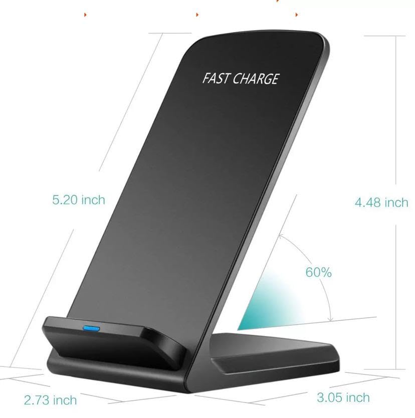 Orco Foldable 15W Fast Wireless Charger Stand – 2-Coil Qi Charging Station for Samsung Galaxy S25 S24 S23 Ultra, S22, S21, 7.5W for iPhone 17 16 15 14 13 12 Pro Max – Case Friendly