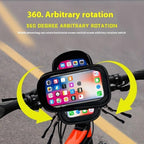 ORCO 360° Rotatable Waterproof Bike Phone Holder – Universal Bicycle Handlebar Bag with Sun Visor & Sensitive TPU Touch Screen – Large Capacity Cycle Frame Pouch for iPhone 15/14/13, Galaxy, up to 6.5