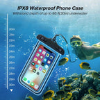 Orco 2 Pack Waterproof Phone Pouch IPX8 Universal Waterproof Phone Case Bag for Swimming, Adjustable Lanyard Underwater Phone Dry Bag for iPhone 15 14 13 12,Galaxy and Other Phones up to 7.2"