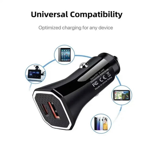 Car Charger, USB C Car Charger 20W PD3.0 5A Fast Charge Cigarette Lighter USB Charger, Metal USB Car Charger Adapter for iPhone 15 14 13 12 Pro Max Samsung etc