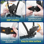 ORCO Chest Mount Harness and Backpack Shoulder Strap Mount with 360° Rotating Phone Clip for Action Cameras and Smartphones (4-7 inches), Adjustable POV Filming Accessories for Hiking and Cycling