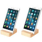 Orco 2 Pack Bamboo Tablet & Phone Stand - Double Slot Wooden Stand - Universal (4-7.9 inches) - Portable, Compact, Versatile