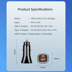 Car Charger, USB C Car Charger 20W PD3.0 5A Fast Charge Cigarette Lighter USB Charger, Metal USB Car Charger Adapter for iPhone 15 14 13 12 Pro Max Samsung etc