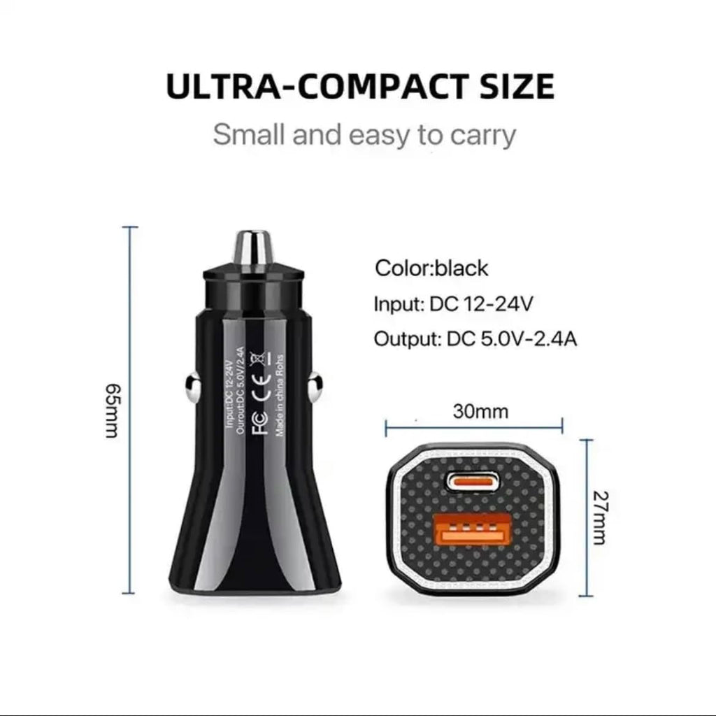 Car Charger, USB C Car Charger 20W PD3.0 5A Fast Charge Cigarette Lighter USB Charger, Metal USB Car Charger Adapter for iPhone 15 14 13 12 Pro Max Samsung etc