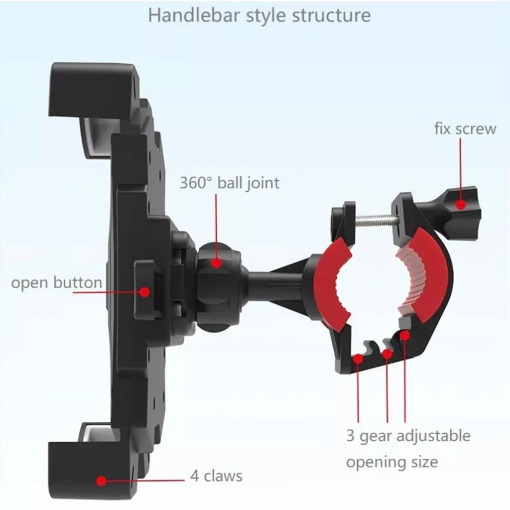 Orco Bike Phone Holder – One-Hand Operation Motorcycle Phone Mount, 360° Rotatable Bicycle Handlebar Clamp, Anti-Shake Shock-Absorbing Silicone for iPhone 14 13 12 Pro Max, Samsung, 3.5-6.8” Phones