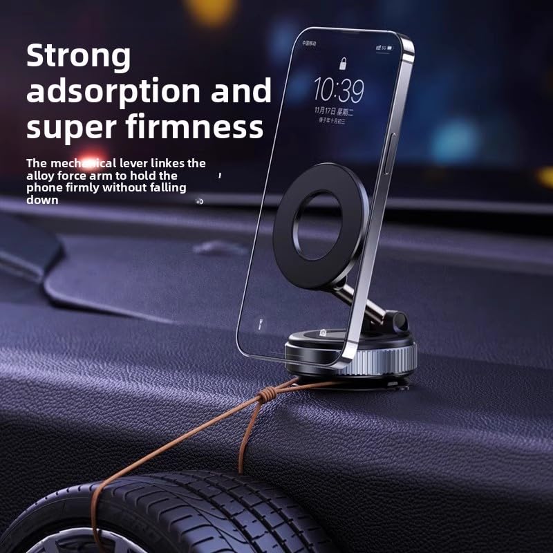 Orco Vacuum Magnetic Phone Holder for Car - Suction Phone Mount 360°Rotatable Foldable Portable Strong Magnet Stand for iPhone17/16/15/14/13/12 Pro/Pro Max on Mirror, Windscreens