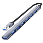 Orco 7-Port USB 3.0 Hub with Individual Power Switches and Lights, High-Speed Data Hub Splitter Portable USB Extension Hub for PC Laptop and More