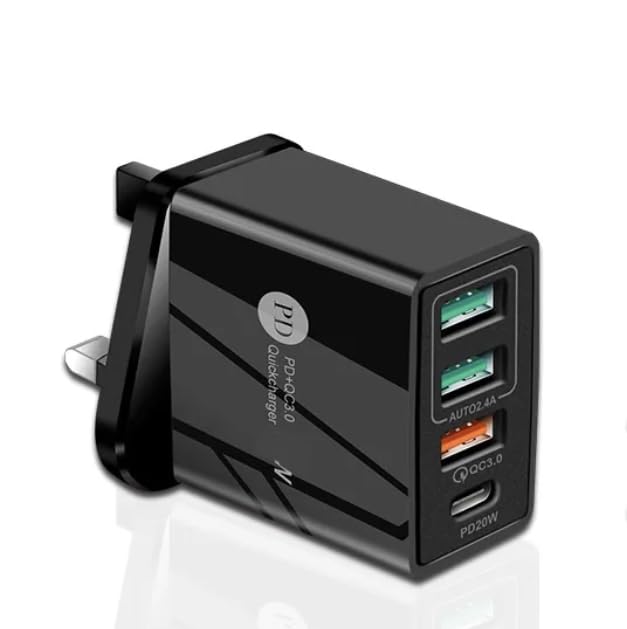 ORCO USB C Charger Station for Multiple Devices Portable 53W 4 Ports USB Charging Station Adapter with Type C PD Fast Charger & QC 3.0 & Dual USB A Ports, for Phones Tablets Pad Cameras