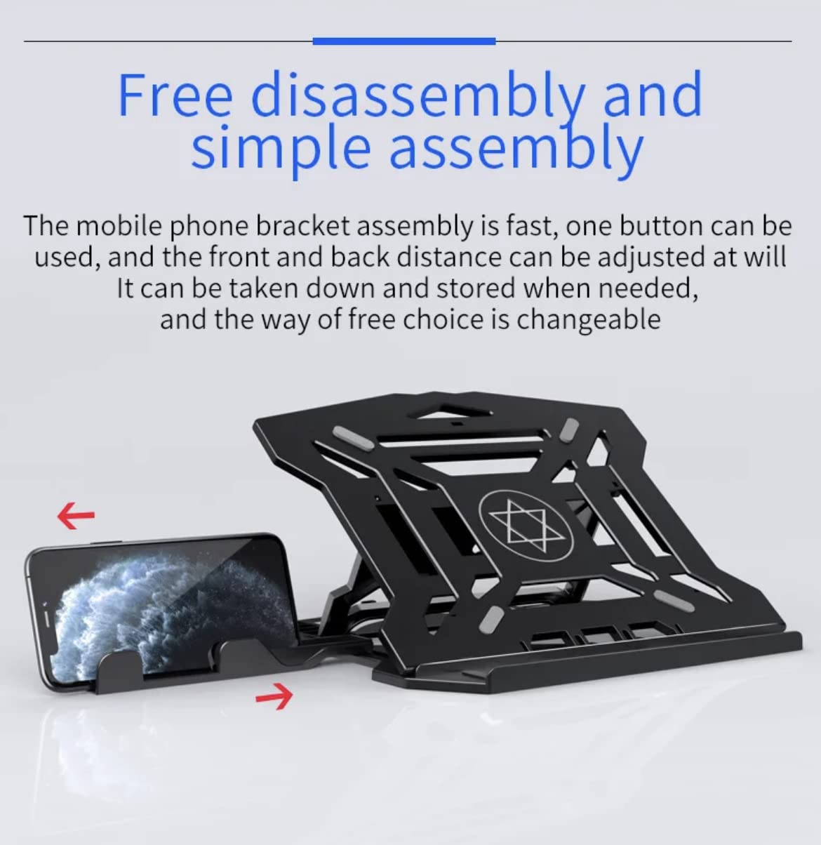 Orco Laptop Stand with Phone Holder and 360° Adjustability - Compatible with 13" to 17" Laptops/MacBooks
