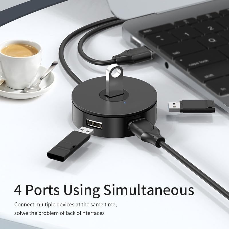 Orco USB 3.0 Hub, 4 Ports USB A Splitter Ultra Compact for Mouse, Keyboard, Flash Drive, U Disk, Printer Compatible with Laptop, Desktop PC, Xbox, PS5, and More