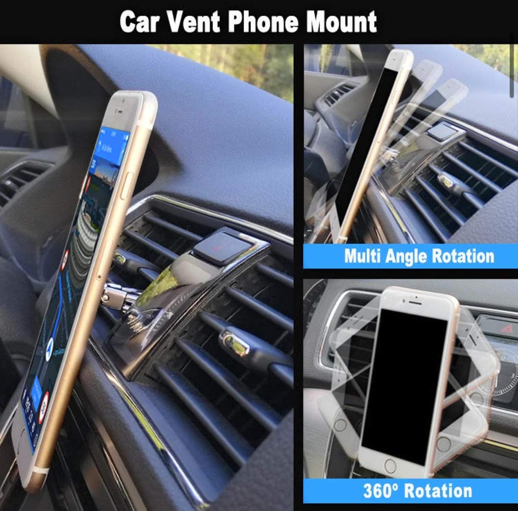 Orco Cell Phone Finger Ring Holder, 3 in 1 Universal Phone Ring Kickstand Anti-Slip Car Vent Mount Phone Finger Grip Holder for all Smartphones and Tablets