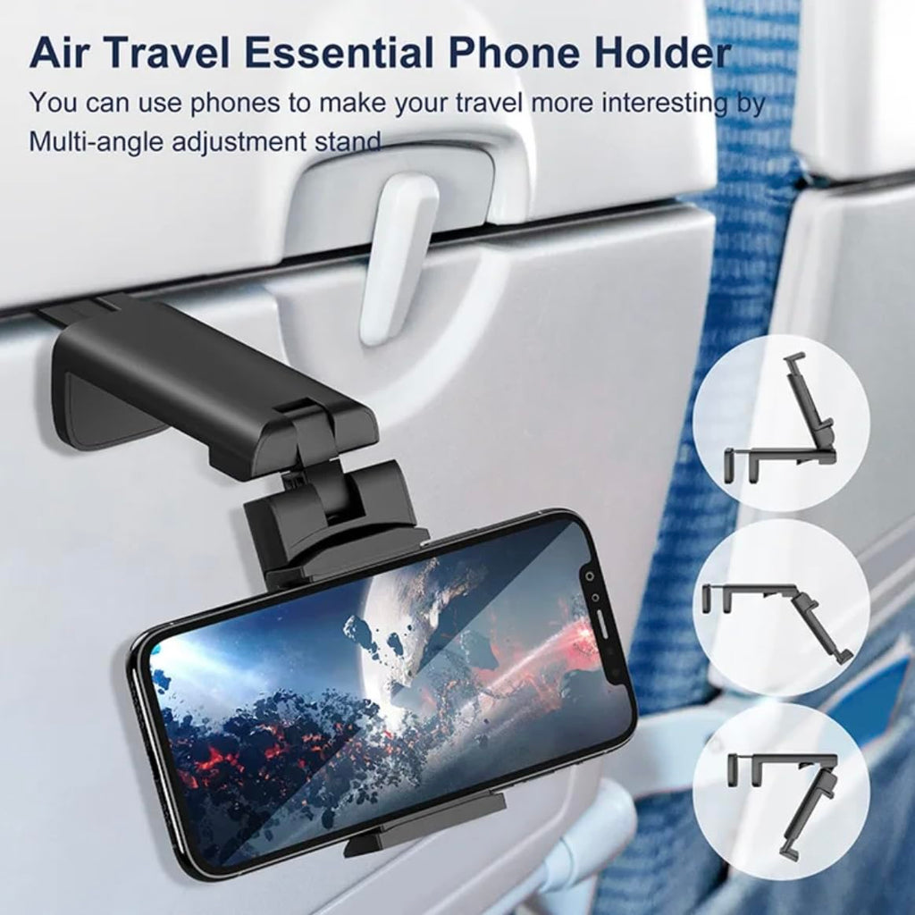 Orco Phone Stand Universal Mount Phone Holder 360 Degree Rotating Adjustable Phone Clamp Compatible with iPhone Android Phones Portable Phone Mount for Airplane Trays Desk Bed Cabinet