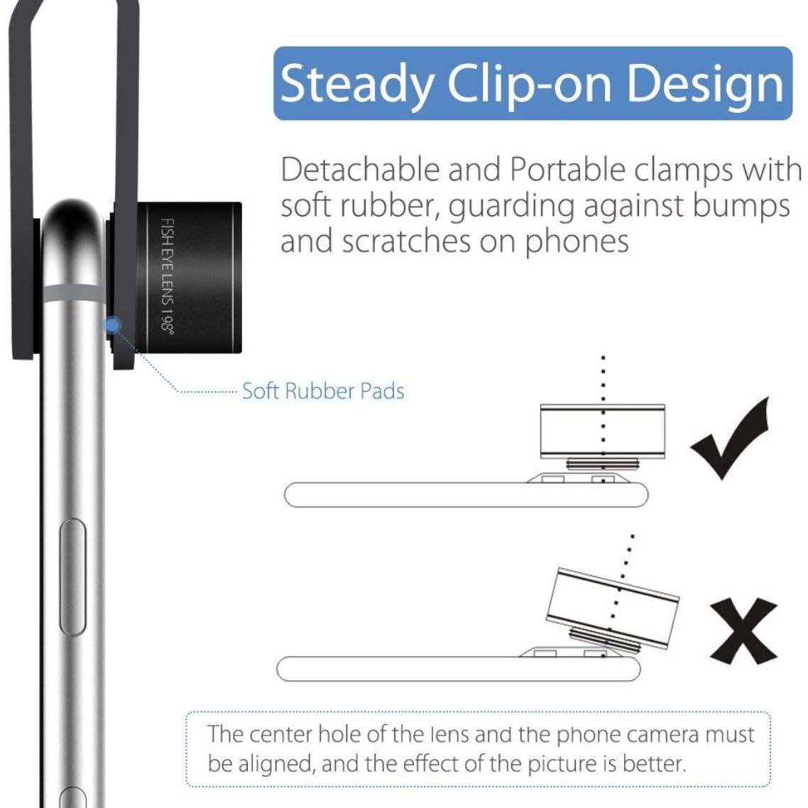 Orco 2 Pack Mobile Phone Camera Lens Kit With Fish Eye Lens +Macro Lens + Wide Angle Lens Compatible With iPhone,Samsung,Huawei,iPad,Sony,HTC,LG,etc