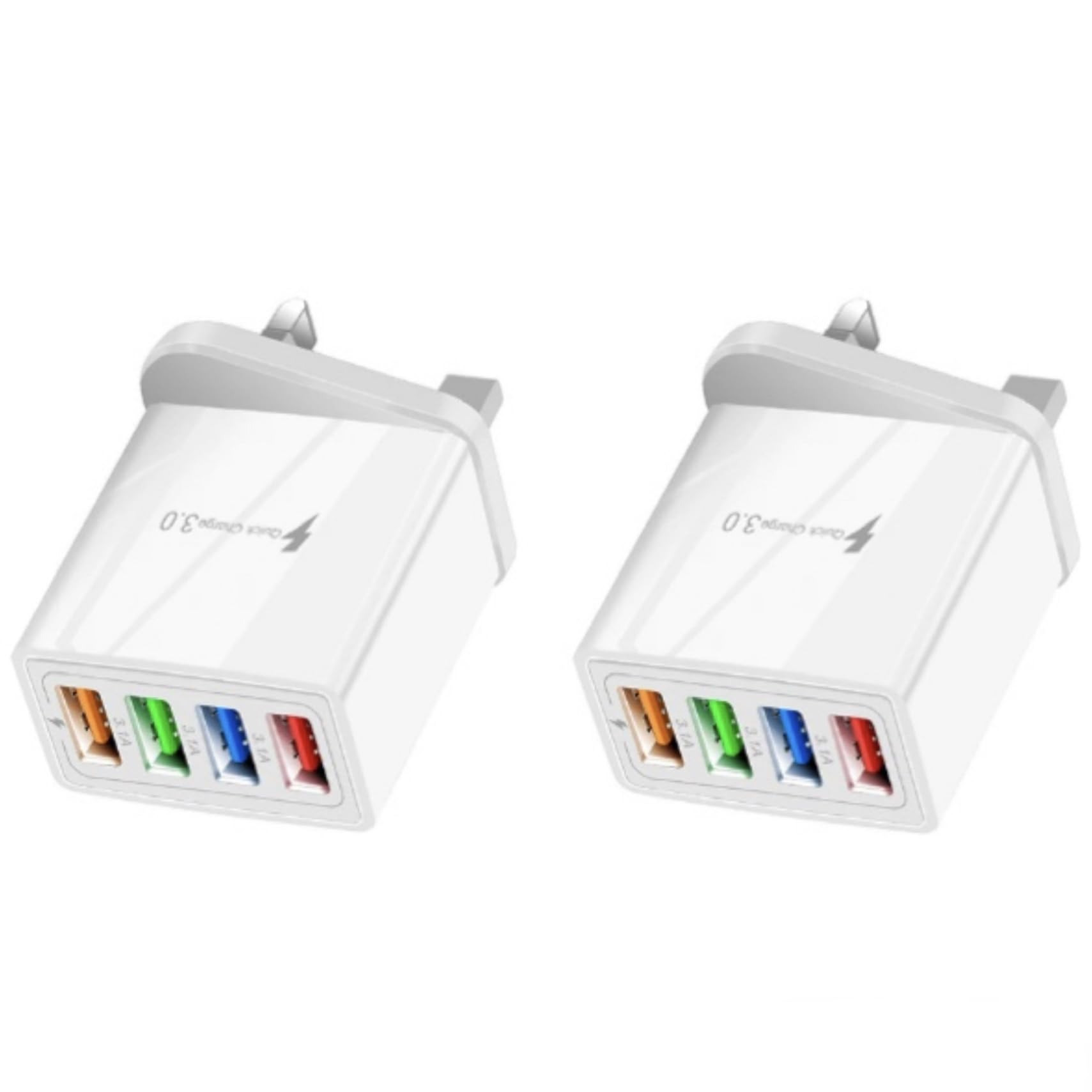 ORCO USB Plug Charger 4-Port USB Fast Charger Plug with 33W Intelligent Quick Charge 3.0 Wall Charger Multi USB Power Adapter UK Fast Charging for iPhone 12 11 Pro Max XS 8 7 6s Samsung
