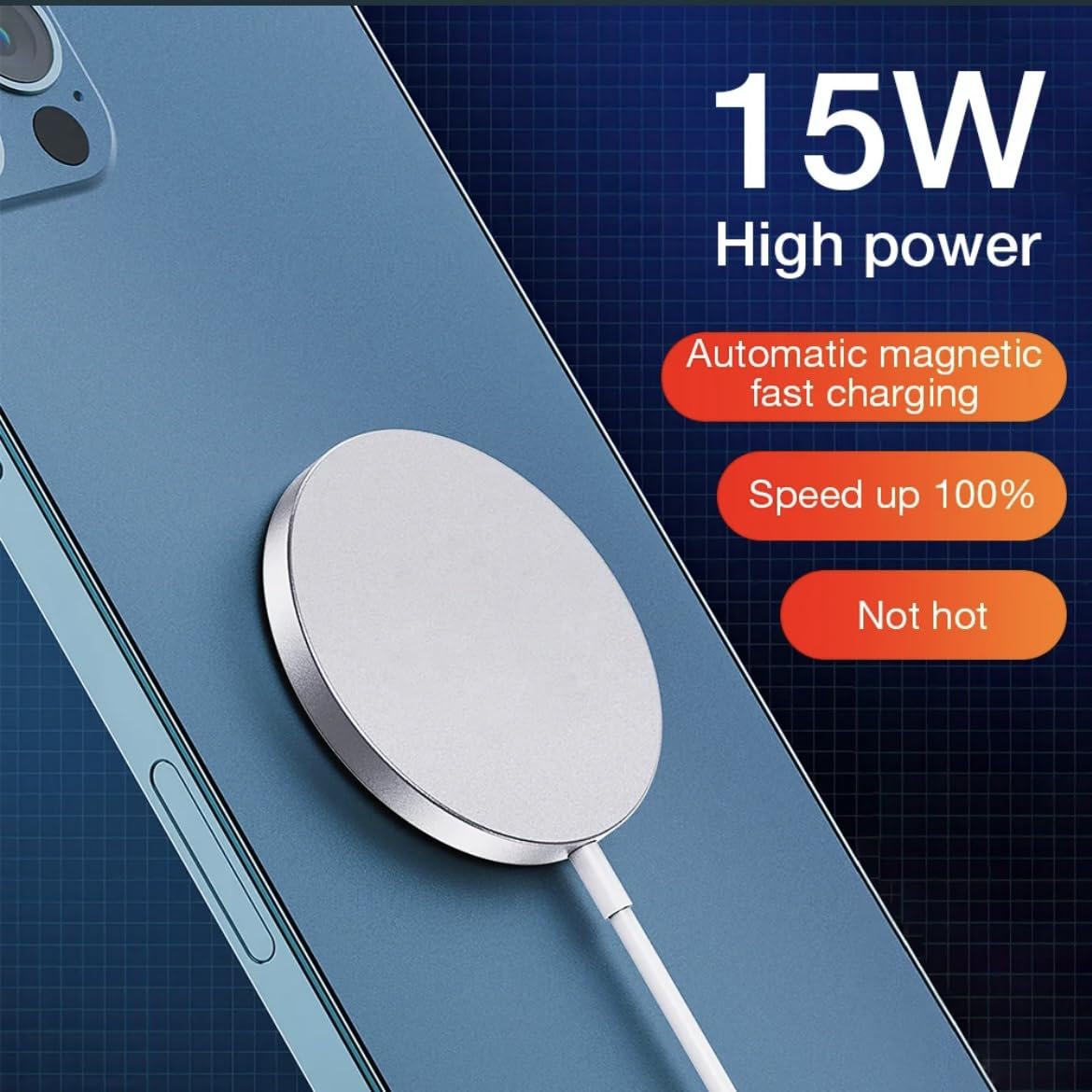 Orco Wireless Charger for iPhone Samsung, Qi-Certified Magnetic Charger15W Max for iPhone 13/13 Pro/12/11/SE 2020/AirPods/Galaxy S20
