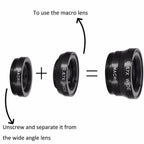 Orco 2 Pack Mobile Phone Camera Lens Kit With Fish Eye Lens +Macro Lens + Wide Angle Lens Compatible With iPhone,Samsung,Huawei,iPad,Sony,HTC,LG,etc