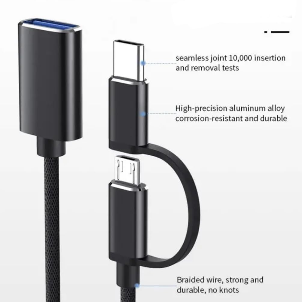 Orco 2 Pack, 2-in-1 USB C/Micro to USB Adapter, USB C to USB, OTG Adapter Cable, USB C to A Male to Female Adapter, Compatible with MacBook 2019 2018 2017, Android Samsung Galaxy and More