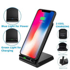 Orco Foldable 15W Fast Wireless Charger Stand – 2-Coil Qi Charging Station for Samsung Galaxy S25 S24 S23 Ultra, S22, S21, 7.5W for iPhone 17 16 15 14 13 12 Pro Max – Case Friendly