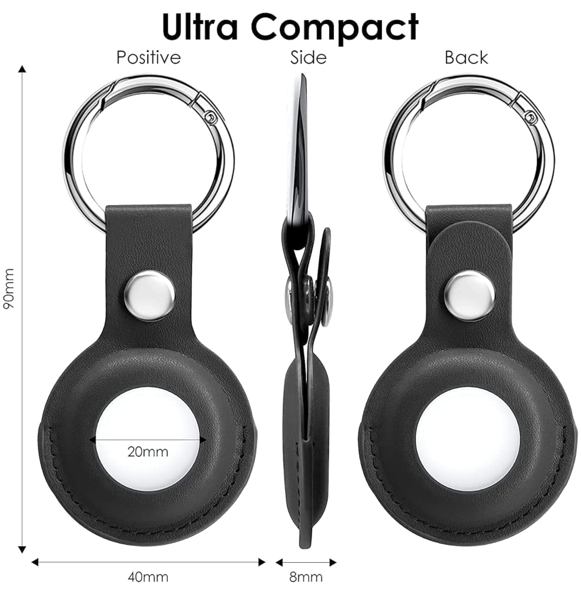 Airtag Case With Keychain For Dog Pet, PU Leather Case for AirTags Key Finder, AirTags Case Cover, Compatible with Apple Air Tag Case Holder Keyring 4 Pack (Locator Tracker)