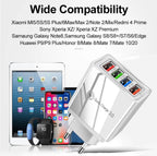 ORCO USB Plug Charger 4-Port USB Fast Charger Plug with 33W Intelligent Quick Charge 3.0 Wall Charger Multi USB Power Adapter UK Fast Charging for iPhone 12 11 Pro Max XS 8 7 6s Samsung