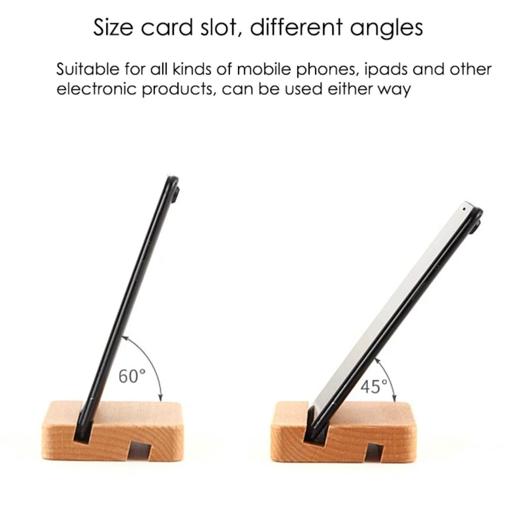 Orco 2 Pack Bamboo Tablet & Phone Stand - Double Slot Wooden Stand - Universal (4-7.9 inches) - Portable, Compact, Versatile
