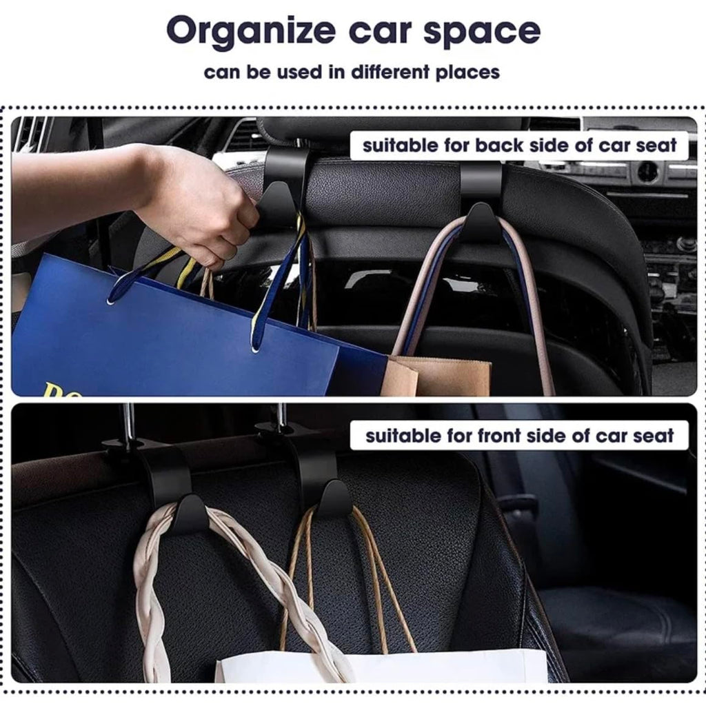 Orco 4 Pack Car Seat Headrest Hook Car Purse Hook for All Vehicle Car Handbag Clothes Coats Grocery Bags