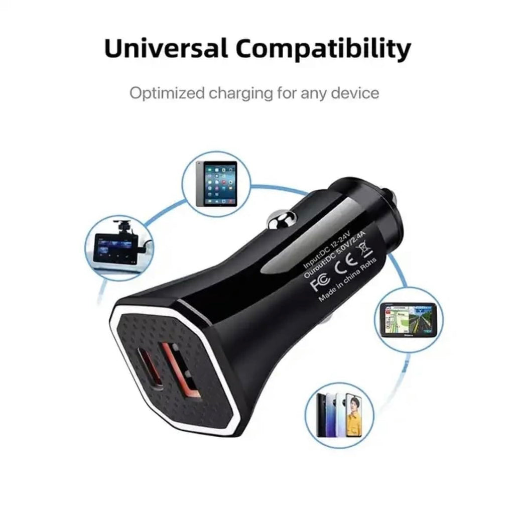 Car Charger, USB C Car Charger 20W PD3.0 5A Fast Charge Cigarette Lighter USB Charger, Metal USB Car Charger Adapter for iPhone 15 14 13 12 Pro Max Samsung etc