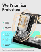 Orco 3 in 1 Wireless Charging Station - Foldable Wireless For iPhone, Apple Watch And AirPods, Samsung Galaxy Watch | Travel-Ready iPhone Magsafe Charger Stand | Compact Fast Charge Stand