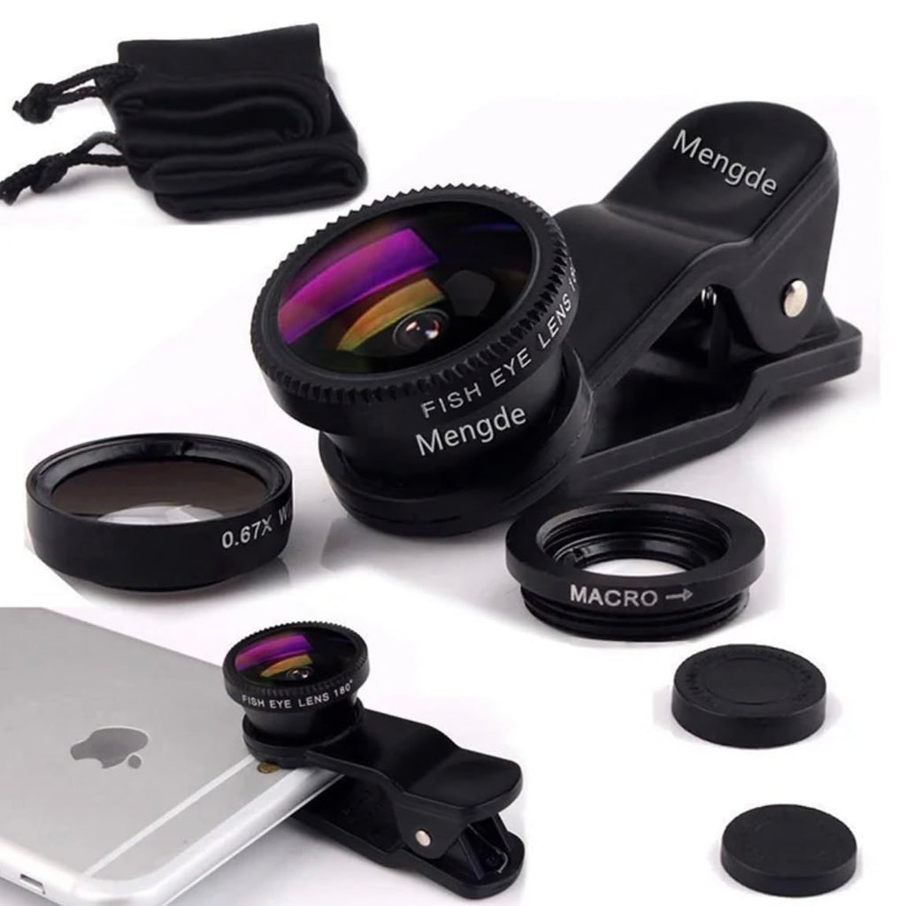 Orco 2 Pack Mobile Phone Camera Lens Kit With Fish Eye Lens +Macro Lens + Wide Angle Lens Compatible With iPhone,Samsung,Huawei,iPad,Sony,HTC,LG,etc