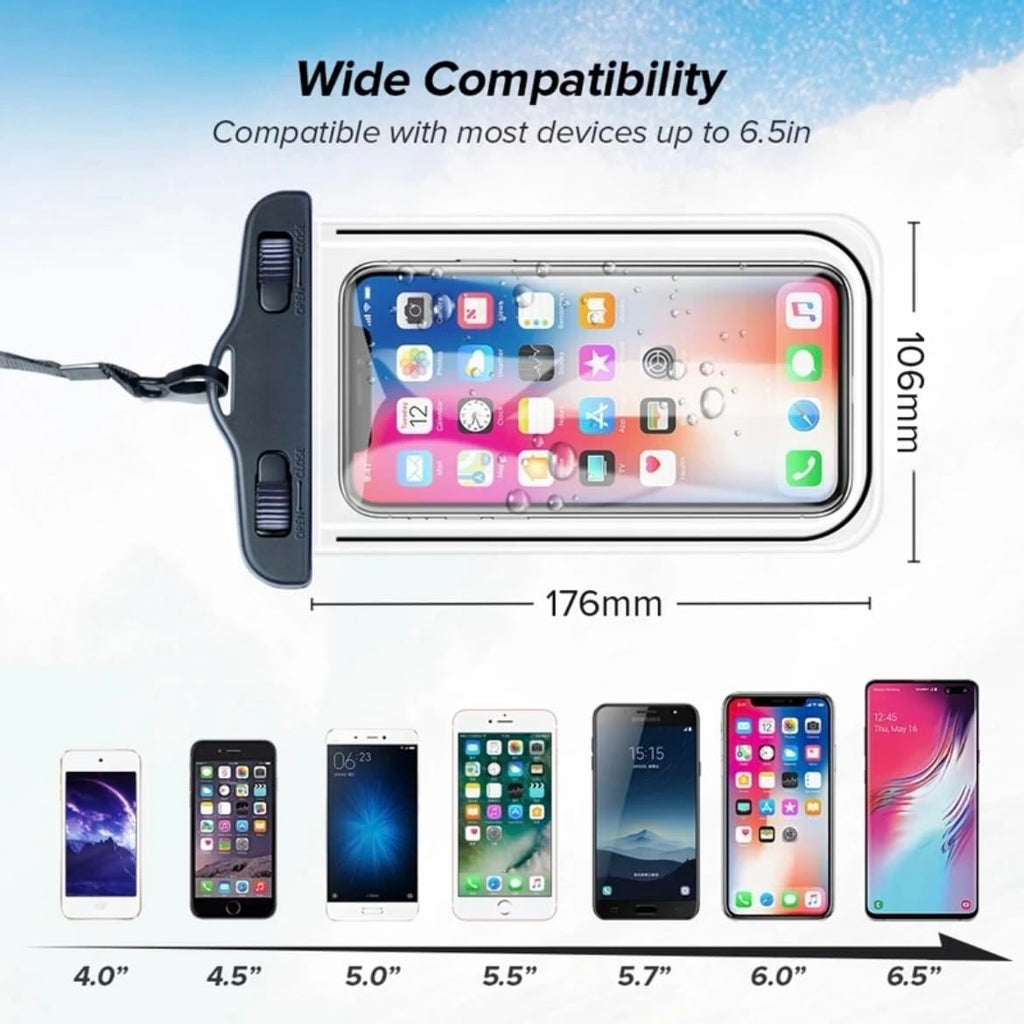 Orco 2 Pack Waterproof Phone Pouch IPX8 Universal Waterproof Phone Case Bag for Swimming, Adjustable Lanyard Underwater Phone Dry Bag for iPhone 15 14 13 12,Galaxy and Other Phones up to 7.2"