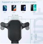 Orco Gravity Car Phone Holder - Upgraded Hook Clip Air Vent Mount with One-Button Quick Release & 360° Rotation - Stable Hands-Free Cradle for iPhone 16/15/14 Pro Max, Samsung S24/S23, 4.0-6.7" Phones